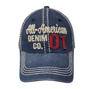 All-American Denim Co. 01 Slideback Hat Blue One Size 6 Panel KB ETHOS